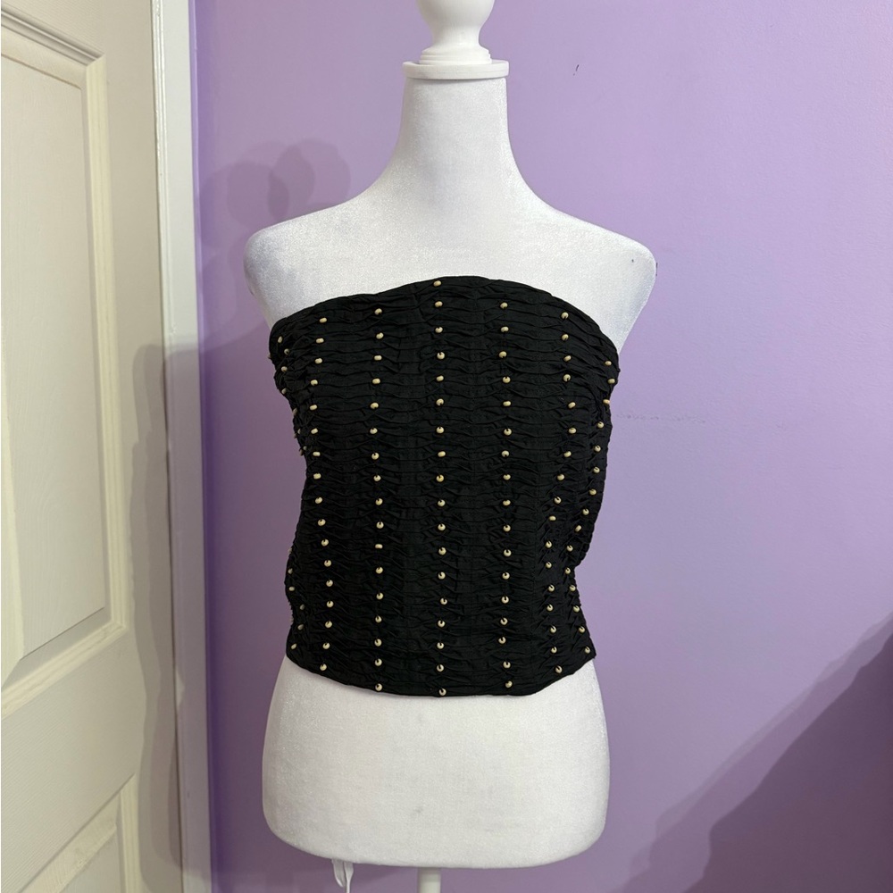 Zara Black Beaded Tube Top
